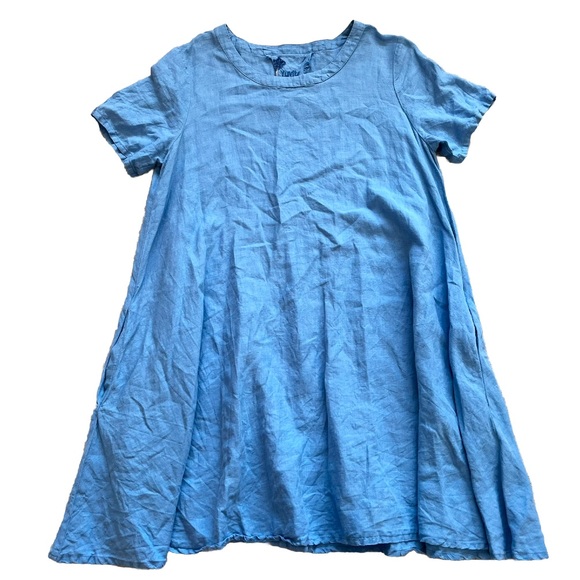 Yuvita Dresses & Skirts - YUVITA 100% LINEN DRESS W/ POCKETS SIZE SMALL LAGENLOOK COTTAGECORE MINIMALIST